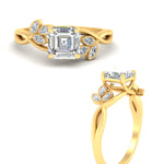 Load image into Gallery viewer, floral-leaf-asscher-cut-diamond-engagement-ring-in-yellow-gold-fdenr10962asangle3-nl-yg.jpg