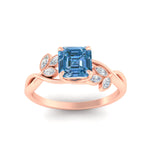 Load image into Gallery viewer, floral-leaf-asscher-cut-vivid-blue-engagement-ring-in-rose-gold-fdenr10962asgvblueangle5-nl-rg.jpg
