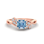 Load image into Gallery viewer, floral-leaf-asscher-cut-vivid-blue-engagement-ring-in-rose-gold-fdenr10962asgvbluesleep-nl-rg.jpg