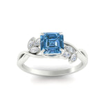 Load image into Gallery viewer, floral-leaf-asscher-cut-vivid-blue-engagement-ring-in-white-gold-fdenr10962asgvblueangle5-nl-wg.jpg