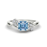 Load image into Gallery viewer, floral-leaf-asscher-cut-vivid-blue-engagement-ring-in-white-gold-fdenr10962asgvbluesleep-nl-wg.jpg