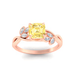 Load image into Gallery viewer, floral-leaf-asscher-cut-vivid-yellow-engagement-ring-in-rose-gold-fdenr10962asgvyellowangle5-nl-rg.jpg