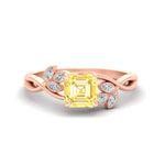 Load image into Gallery viewer, floral-leaf-asscher-cut-vivid-yellow-engagement-ring-in-rose-gold-fdenr10962asgvyellowsleep-nl-rg.jpg
