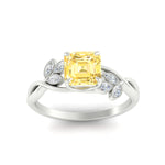 Load image into Gallery viewer, floral-leaf-asscher-cut-vivid-yellow-engagement-ring-in-white-gold-fdenr10962asgvyellowangle5-nl-wg.jpg