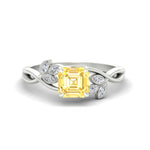 Load image into Gallery viewer, floral-leaf-asscher-cut-vivid-yellow-engagement-ring-in-white-gold-fdenr10962asgvyellowsleep-nl-wg.jpg