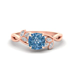 Load image into Gallery viewer, floral-leaf-cushion-cut-vivid-blue-engagement-ring-in-rose-gold-fdenr10962cugvbluesleep-nl-rg.jpg