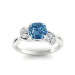 Load image into Gallery viewer, floral-leaf-cushion-cut-vivid-blue-engagement-ring-in-white-gold-fdenr10962cugvblueangle5-nl-wg.jpg