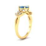 Load image into Gallery viewer, floral-leaf-cushion-cut-vivid-blue-engagement-ring-in-yellow-gold-fdenr10962cugvblueangle2-nl-yg.jpg