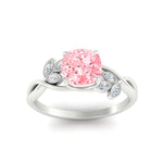 Load image into Gallery viewer, floral-leaf-cushion-cut-vivid-pink-engagement-ring-in-white-gold-fdenr10962cugvpinkangle5-nl-wg.jpg
