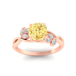 Load image into Gallery viewer, floral-leaf-cushion-cut-vivid-yellow-engagement-ring-in-rose-gold-fdenr10962cugvyellowangle5-nl-rg.jpg