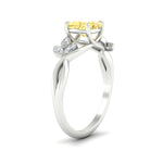 Load image into Gallery viewer, floral-leaf-cushion-cut-vivid-yellow-engagement-ring-in-white-gold-fdenr10962cugvyellowangle2-nl-wg.jpg