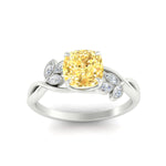 Load image into Gallery viewer, floral-leaf-cushion-cut-vivid-yellow-engagement-ring-in-white-gold-fdenr10962cugvyellowangle5-nl-wg.jpg