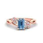 Load image into Gallery viewer, floral-leaf-emerald-cut-vivid-blue-engagement-ring-in-rose-gold-fdenr10962emgvbluesleep-nl-rg.jpg