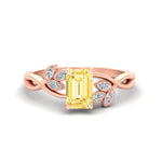 Load image into Gallery viewer, floral-leaf-emerald-cut-vivid-yellow-engagement-ring-in-rose-gold-fdenr10962emgvyellowsleep-nl-rg.jpg