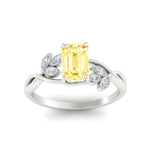 Load image into Gallery viewer, floral-leaf-emerald-cut-vivid-yellow-engagement-ring-in-white-gold-fdenr10962emgvyellowangle5-nl-wg.jpg