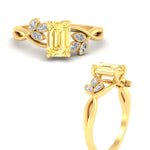 Load image into Gallery viewer, floral-leaf-emerald-cut-vivid-yellow-engagement-ring-in-yellow-gold-fdenr10962emgvyellowangle3-nl-yg.jpg