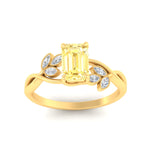 Load image into Gallery viewer, floral-leaf-emerald-cut-vivid-yellow-engagement-ring-in-yellow-gold-fdenr10962emgvyellowangle5-nl-yg.jpg