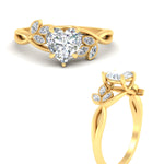 Load image into Gallery viewer, floral-leaf-heart-shaped-diamond-engagement-ring-in-yellow-gold-fdenr10962htangle3-nl-yg.jpg