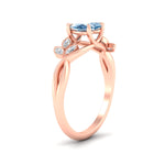 Load image into Gallery viewer, floral-leaf-heart-shaped-vivid-blue-engagement-ring-in-rose-gold-fdenr10962htgvblueangle2-nl-rg.jpg