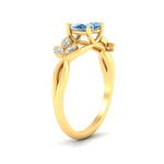 Load image into Gallery viewer, floral-leaf-heart-shaped-vivid-blue-engagement-ring-in-yellow-gold-fdenr10962htgvblueangle2-nl-yg.jpg