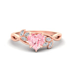 Load image into Gallery viewer, floral-leaf-heart-shaped-vivid-pink-engagement-ring-in-rose-gold-fdenr10962htgvpinksleep-nl-rg.jpg