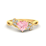 Load image into Gallery viewer, floral-leaf-heart-shaped-vivid-pink-engagement-ring-in-yellow-gold-fdenr10962htgvpinksleep-nl-yg.jpg