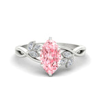 Load image into Gallery viewer, floral-leaf-marquise-cut-vivid-pink-engagement-ring-in-white-gold-fdenr10962mqgvpinksleep-nl-wg.jpg