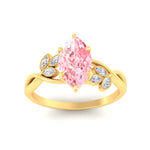 Load image into Gallery viewer, floral-leaf-marquise-cut-vivid-pink-engagement-ring-in-yellow-gold-fdenr10962mqgvpinkangle5-nl-yg.jpg