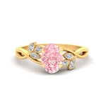 Load image into Gallery viewer, floral-leaf-oval-shaped-vivid-pink-engagement-ring-in-yellow-gold-fdenr10962ovgvpinksleep-nl-yg.jpg