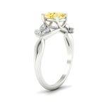 Load image into Gallery viewer, floral-leaf-pear-shaped-vivid-yellow-engagement-ring-in-white-gold-fdenr10962pegvyellowangle2-nl-wg.jpg