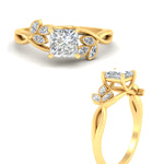 Load image into Gallery viewer, floral-leaf-princess-cut-diamond-engagement-ring-in-yellow-gold-fdenr10962prangle3-nl-yg.jpg