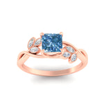 Load image into Gallery viewer, floral-leaf-princess-cut-vivid-blue-engagement-ring-in-rose-gold-fdenr10962prgvblueangle5-nl-rg.jpg