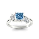 Load image into Gallery viewer, floral-leaf-princess-cut-vivid-blue-engagement-ring-in-white-gold-fdenr10962prgvblueangle5-nl-wg.jpg