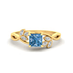 Load image into Gallery viewer, floral-leaf-princess-cut-vivid-blue-engagement-ring-in-yellow-gold-fdenr10962prgvbluesleep-nl-yg.jpg