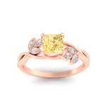 Load image into Gallery viewer, floral-leaf-princess-cut-vivid-yellow-engagement-ring-in-rose-gold-fdenr10962prgvyellowangle5-nl-rg.jpg