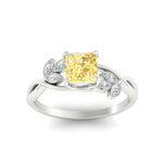 Load image into Gallery viewer, floral-leaf-princess-cut-vivid-yellow-engagement-ring-in-white-gold-fdenr10962prgvyellowangle5-nl-wg.jpg