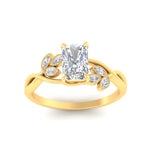Load image into Gallery viewer, floral-leaf-radiant-cut-diamond-engagement-ring-in-yellow-gold-fdenr10962raangle5-nl-yg.jpg