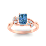 Load image into Gallery viewer, floral-leaf-radiant-cut-vivid-blue-engagement-ring-in-rose-gold-fdenr10962ragvblueangle5-nl-rg.jpg