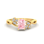 Load image into Gallery viewer, floral-leaf-radiant-cut-vivid-pink-engagement-ring-in-yellow-gold-fdenr10962ragvpinksleep-nl-yg.jpg