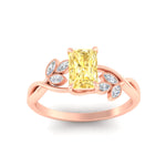 Load image into Gallery viewer, floral-leaf-radiant-cut-vivid-yellow-engagement-ring-in-rose-gold-fdenr10962ragvyellowangle5-nl-rg.jpg