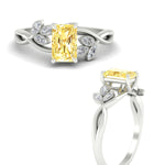 Load image into Gallery viewer, floral-leaf-radiant-cut-vivid-yellow-engagement-ring-in-white-gold-fdenr10962ragvyellowangle3-nl-wg.jpg