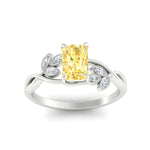 Load image into Gallery viewer, floral-leaf-radiant-cut-vivid-yellow-engagement-ring-in-white-gold-fdenr10962ragvyellowangle5-nl-wg.jpg
