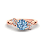 Load image into Gallery viewer, floral-leaf-round-cut-vivid-blue-engagement-ring-in-rose-gold-fdenr10962rogvbluesleep-nl-rg.jpg