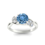 Load image into Gallery viewer, floral-leaf-round-cut-vivid-blue-engagement-ring-in-white-gold-fdenr10962rogvblueangle5-nl-wg.jpg