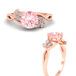 Load image into Gallery viewer, floral-leaf-round-cut-vivid-pink-engagement-ring-in-rose-gold-fdenr10962rogvpinkangle3-nl-rg.jpg