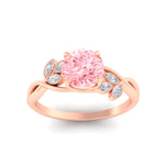 Load image into Gallery viewer, floral-leaf-round-cut-vivid-pink-engagement-ring-in-rose-gold-fdenr10962rogvpinkangle5-nl-rg.jpg