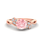 Load image into Gallery viewer, floral-leaf-round-cut-vivid-pink-engagement-ring-in-rose-gold-fdenr10962rogvpinksleep-nl-rg.jpg