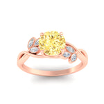 Load image into Gallery viewer, floral-leaf-round-cut-vivid-yellow-engagement-ring-in-rose-gold-fdenr10962rogvyellowangle5-nl-rg.jpg