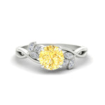 Load image into Gallery viewer, floral-leaf-round-cut-vivid-yellow-engagement-ring-in-white-gold-fdenr10962rogvyellowsleep-nl-wg.jpg