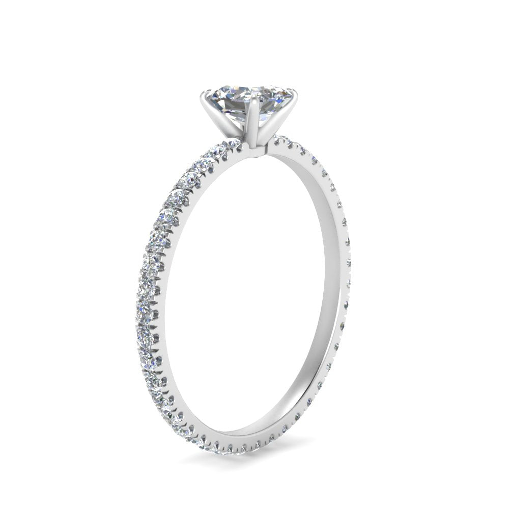 Lab diamond Pave Eternity Engagement Rings 14K Gold